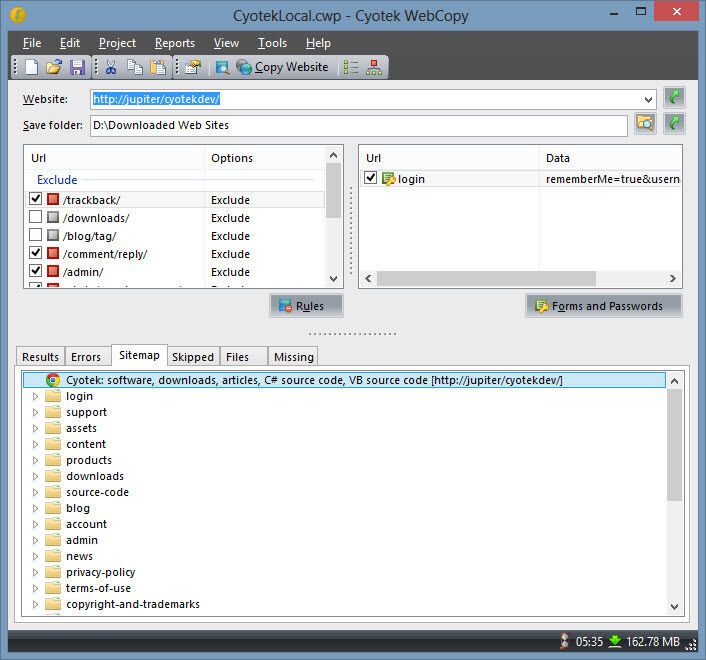 Come scaricare un intero sito web 6 Cyotek WebCopy