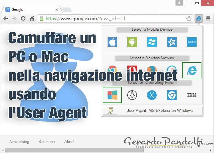 Camuffare un PC o Mac nella navigazione internet usando l’User Agent