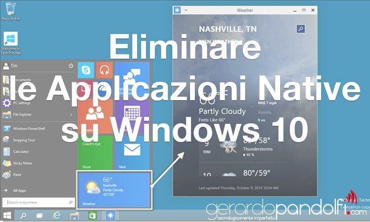 Eliminare le Applicazioni Native su Windows 10